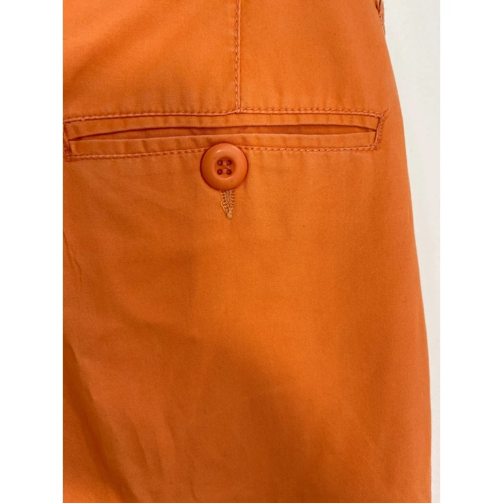 Galaxy by Harvic Mens Orange Flat Front Chino Pants Cotton Straight Leg Size 34